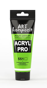acrylic paint art kompozit, 75ml, 60 professional artist colours fluorescent green