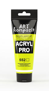 acrylic paint art kompozit, 75ml, 60 professional artist colours fluorescent lime green