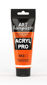 acrylic paint art kompozit, 75ml, 60 professional artist colours fluorescent orange