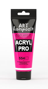 acrylic paint art kompozit, 75ml, 60 professional artist colours fluorescent pink