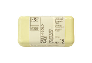 r & f encaustic paints 40 ml green gold pale