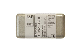 r & f encaustic paints 40 ml iridescent german silver
