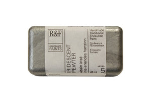 r & f encaustic paints 40 ml iridescent pewter
