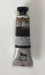 renesans intense-water watercolours tube 15 ml lamp black