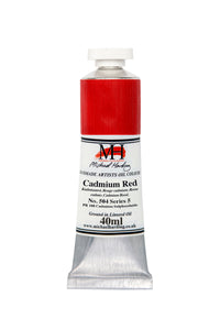 michael harding handmade oil paints 40 ml cadmium red