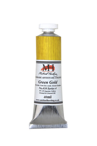michael harding handmade oil paints 40 ml green gold