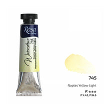 Load image into Gallery viewer, watercolour paint tubes 10ml, professional rosa gallery, clear &amp; vibrant colors naples yellow light
