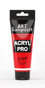 acrylic paint art kompozit, 75ml, 60 professional artist colours scarlet