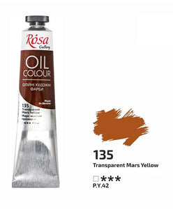 oil paint 45 ml tubes rosa gallery, professional artist colors, several colors transparent mars yellow