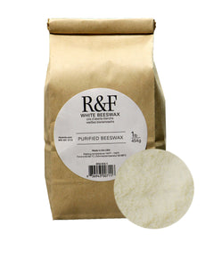 r&f encaustic purified white beeswax 1lb (454g)