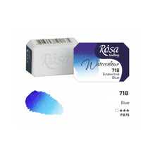 Load image into Gallery viewer, watercolor paint half pans, professional rosa gallery, clear &amp; vibrant colors blue
