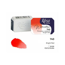 Load image into Gallery viewer, watercolor paint half pans, professional rosa gallery, clear &amp; vibrant colors bright red
