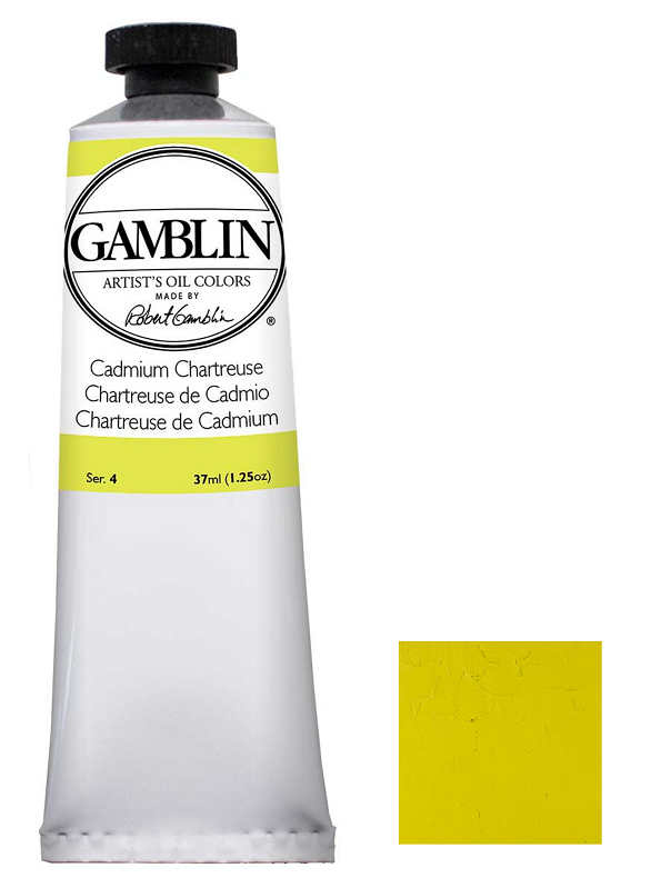 gamblin artist grade oil colors 37ml tubes cadmium chartreuse #4