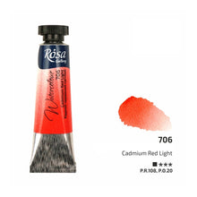 Load image into Gallery viewer, watercolour paint tubes 10ml, professional rosa gallery, clear &amp; vibrant colors cadmium red light
