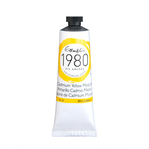 gamblin 1980 oil colors 37ml tubes cadmium yellow medium #4