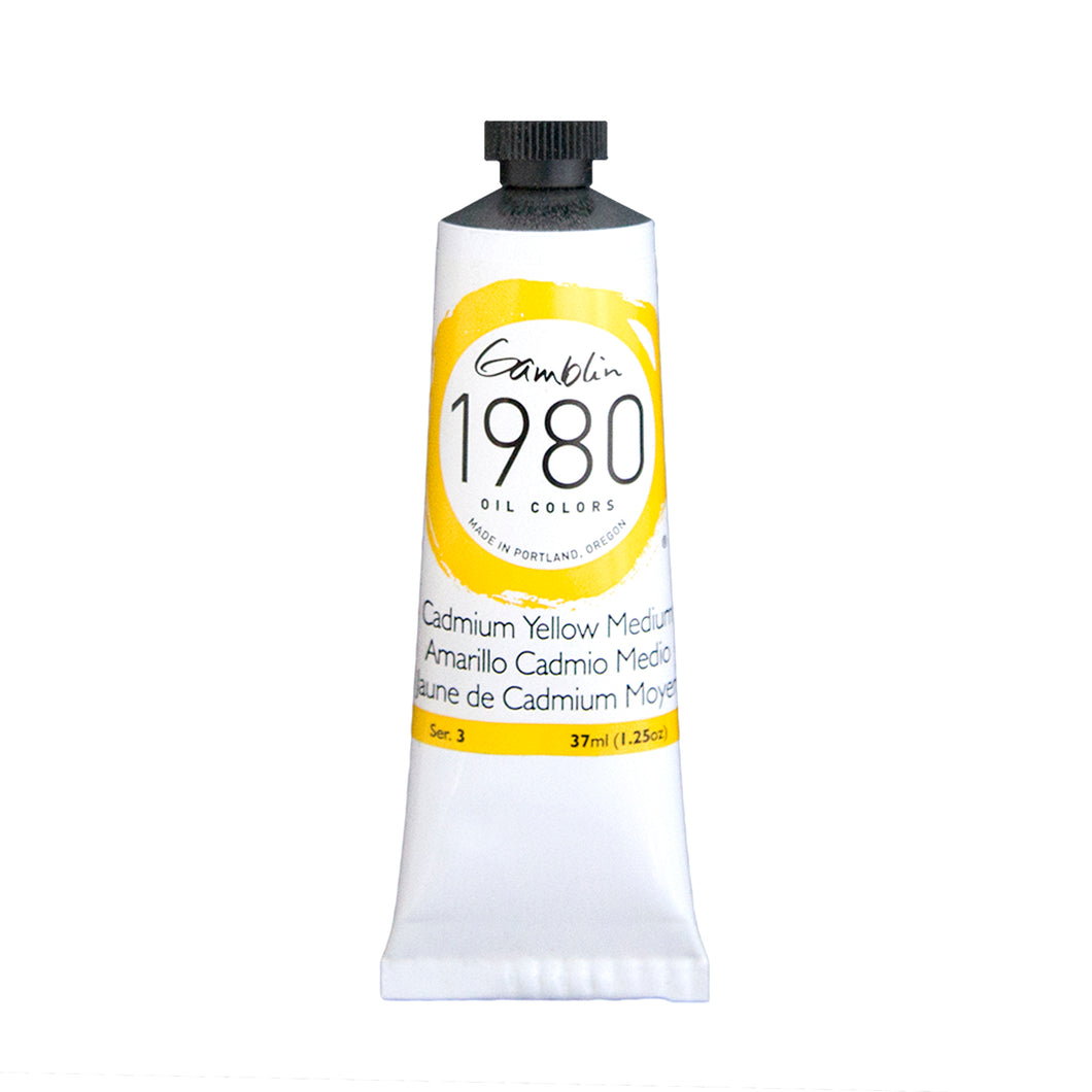 gamblin 1980 oil colors 37ml tubes cadmium yellow medium #4