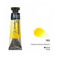 Load image into Gallery viewer, watercolour paint tubes 10ml, professional rosa gallery, clear &amp; vibrant colors cadmium yellow medium
