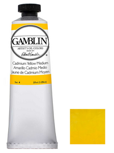 gamblin artist grade oil colors 37ml tubes cadmium yellow medium #4