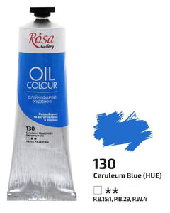 oil paint 100 ml tubes rosa gallery, professional artist colors, several colors ceruleum blue