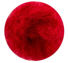 Load image into Gallery viewer, wool felting, roving, needle, natural fibers, rosa talent, 33 colours, 10 grams cherry
