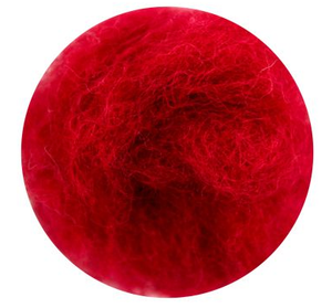 wool felting, roving, needle, natural fibers, rosa talent, 33 colours, 10 grams cherry