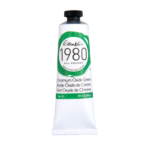 gamblin 1980 oil colors 37ml tubes chromium oxide green #3