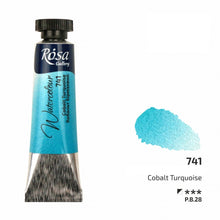 Load image into Gallery viewer, watercolour paint tubes 10ml, professional rosa gallery, clear &amp; vibrant colors cobalt turquoise
