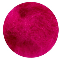 Load image into Gallery viewer, wool felting, roving, needle, natural fibers, rosa talent, 33 colours, 10 grams dark pink
