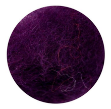 Load image into Gallery viewer, wool felting, roving, needle, natural fibers, rosa talent, 33 colours, 10 grams dark violet
