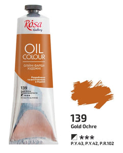 oil paint 100 ml tubes rosa gallery, professional artist colors, several colors gold ochre
