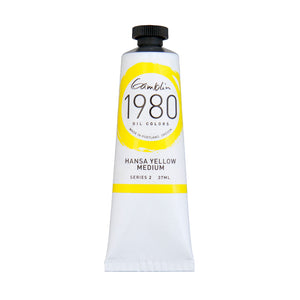gamblin 1980 oil colors 37ml tubes hansa yellow medium #3