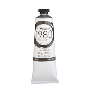 gamblin 1980 oil colors 37ml tubes ivory black #1