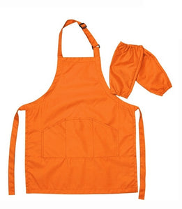 apron for children with sleeves, several colors available, machine washable orange
