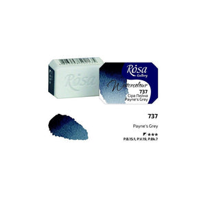 watercolor paint half pans, professional rosa gallery, clear & vibrant colors payne's grey