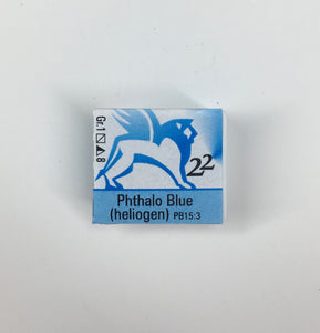 renesans watercolours aquarelle half pan 1,5 ml phthalo blue