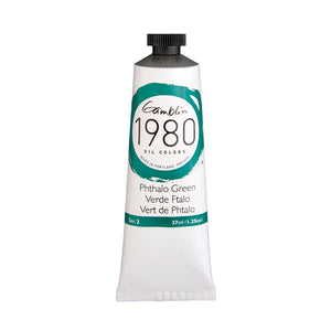 gamblin 1980 oil colors 37ml tubes phthalo green #2