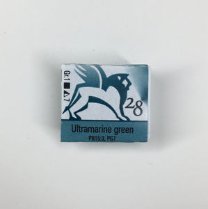 renesans watercolours aquarelle half pan 1,5 ml ultramarine green