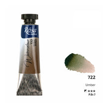 Load image into Gallery viewer, watercolour paint tubes 10ml, professional rosa gallery, clear &amp; vibrant colors umber
