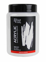 Load image into Gallery viewer, professional rosa gallery acrylic paints 400ml, vibrant artist level colours zinc white
